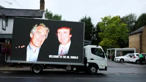 Several Arrests Made After Donald Trump and Jeffrey Epstein Pictures Projected on Windsor Castle